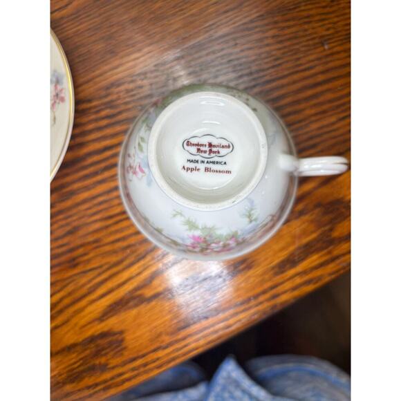 Apple blossom Pattern by Theodore Haviland New York teacup and saucer vintage - Picture 3 of 3